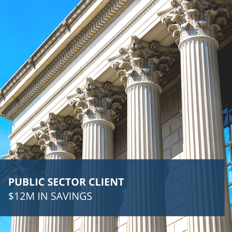 We helped a Public Sector Client save $12 Million on their software contract.